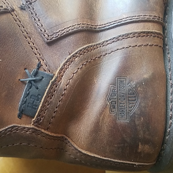 Harley Davidson Motorcycle Vintage Distressed Brown Leather Boots 11 - Picture 5 of 14